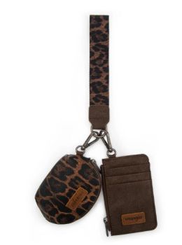 WG296-W0051CF Wrangler Leopard Print Dual Pouch Wristlet