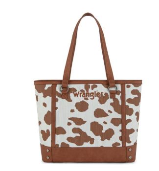 WG301-2002BR Wrangler Cow Print Tote