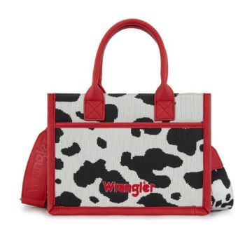 WG301-8120SRD1 Wrangler Cow Print Tote/ Crossbody