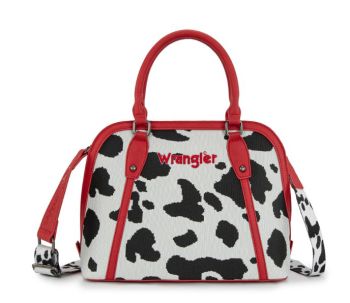 WG301-818RD Wrangler Cow Print Satchel/ Crossbody