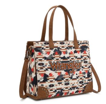 WG302-8130BR Wrangler Aztec Print Tote/Crossbody