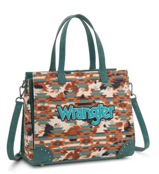WG302-8130TQ Wrangler Aztec Print Tote/Crossbody