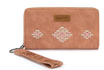 WG310-W006PK Wrangler Aztec Woven Zip Around Wallet with Wristlet