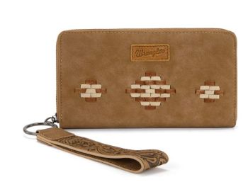 WG310-W006KH Wrangler Aztec Woven Zip Around Wallet with Wristlet