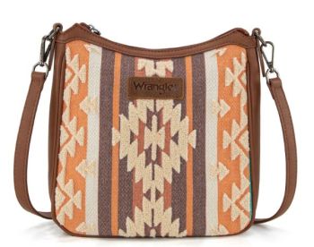 WG313-2003BR Wrangler Sherpa Aztec Canvas Crossbody