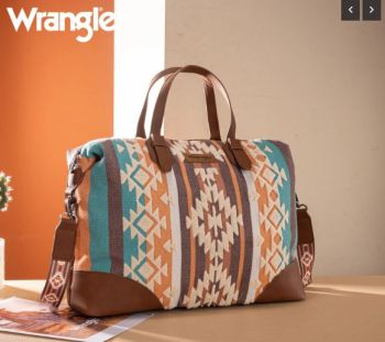 WG313-5110BR Wrangler Sherpa Aztec Canvas Duffle Bag