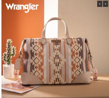 WG313-5110TN Wrangler Sherpa Aztec Canvas Duffle Bag