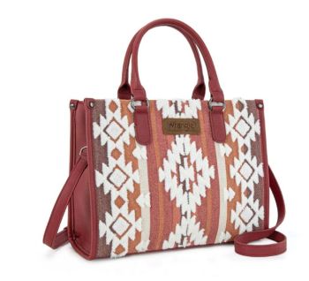 WG313-8119BD Wrangler Sherpa Aztec Canvas Tote/Crossbody