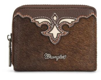 WG322-W088CF Wrangler Genuine Hair-On Cowhide Zip-Around WalleT