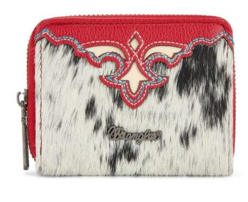 WG322-W088RD Wrangler Genuine Hair-On Cowhide Zip-Around WalleT