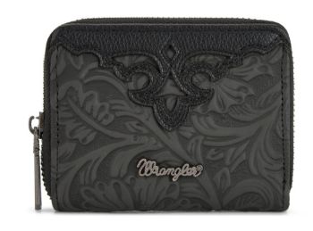 WG322-W089BK Wrangler Tooled Zip-Around Wallet