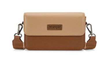 WG329-206BR  Wrangler Dual Tone Small Crossbody Wallet