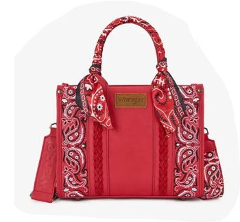 WG331-8120S RD Wrangler Bandana Paisley Print Tote/Crossbody