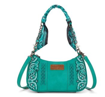 WG331-818 TQ  Wrangler Bandana Paisley Print Shoulder Bag/ Crossbody