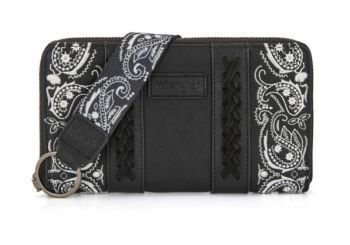 WG331-W115 BK Wrangler Bandana Paisley Print Wallet