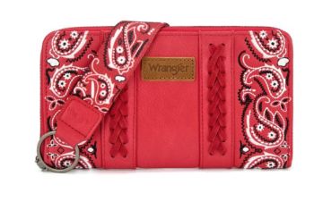 WG331-W115 RD Wrangler Bandana Paisley Print Wallet