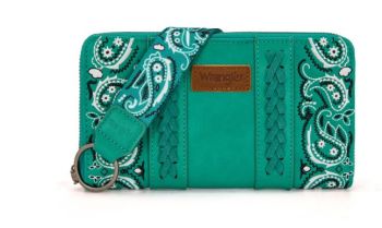 WG331-W115 TQ Wrangler Bandana Paisley Print Wallet