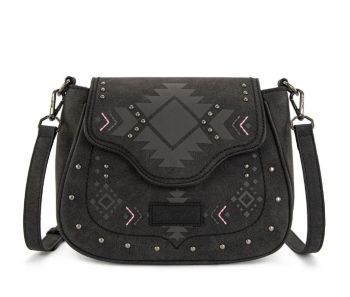 WG333-2003BK Wrangler Aztec Saddle Crossbody Bag