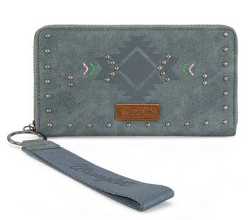 WG333-W006JN Wrangler Aztec Studded Zip-Around Wallet 