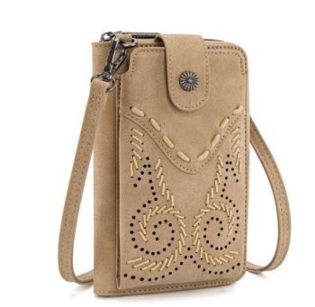 WG337-183TN Wrangler Western Stitch RFID Phone Crossbody Wallet/Crossbody