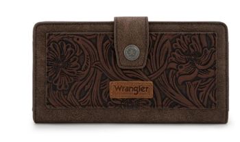 WG339-W080CF Wrangler Western Floral Tooled RFID Wallet