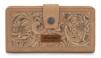 WG339-W080TN Wrangler Western Floral Tooled RFID Wallet