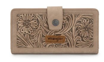 WG339-W080KH Wrangler Western Floral Tooled RFID Wallet