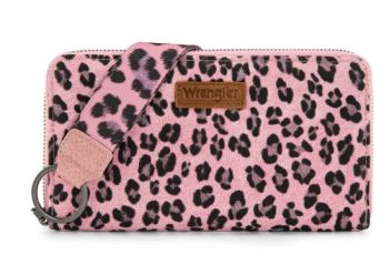 WG366-W006PK Wrangler Leopard Print Wallet/Wristlet