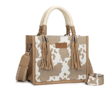 PRE-ORDER WG386-8120SKH Wrangler Cow Print Tote/Crossbody