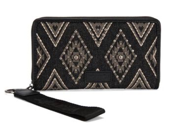 WG435-W006BK Wrangler Aztec Studded Wallet/Wristlet