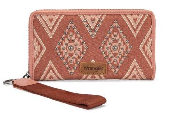 WG435-W006PK Wrangler Aztec Studded Wallet/Wristlet