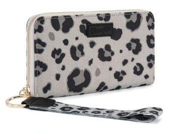 WG436-W126BK Wrangler Leopard Print Wallet/Wristlet