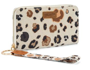 WG436-W126BR Wrangler Leopard Print Wallet/Wristlet