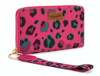WG436-W126HPK Wrangler Leopard Print Wallet/Wristlet