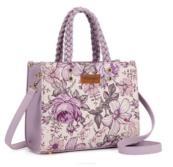 WG438-8120PP Wrangler Floral Print Braided Tote Bag 