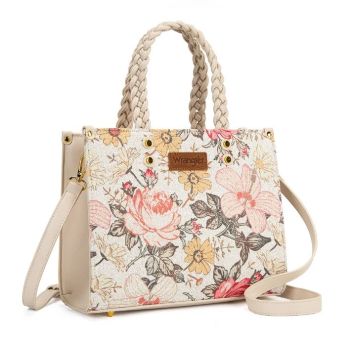 WG438-8120TN Wrangler Floral Print Braided Tote Bag 