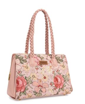 WG438-8130PK Wrangler Floral Print Braided Satchel Bag 
