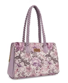 WG438-8130PP Wrangler Floral Print Braided Satchel Bag 