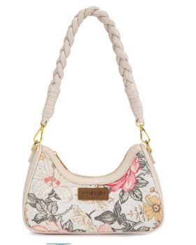 WG438-818TN Wrangler Floral Print Braided Hobo Bag