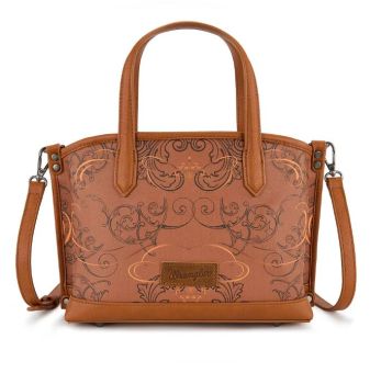 WG443-8015BR Wrangler Scroll Print Satchel Bag 