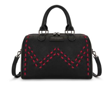 WG449-5112BK Wrangler Stitch Detail Classic Barrel Satchel/Crossbody