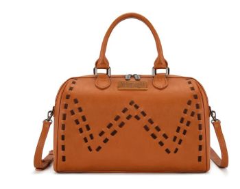 WG449-5112BR Wrangler Stitch Detail Classic Barrel Satchel/Crossbody