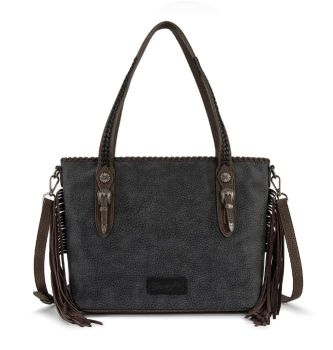 WG454-2002BK Wrangler Braided Tassel Tote Bag 