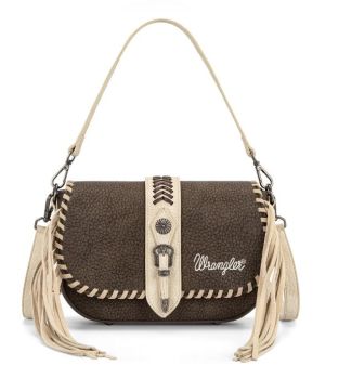 WG454-2003CF Wrangler Braided Tassel Saddle Crossbody Bag