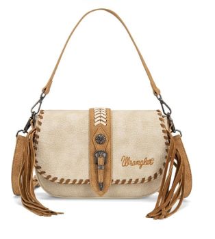 WG454-2003TN Wrangler Braided Tassel Saddle Crossbody Bag