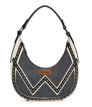 WG456-818JN Wrangler Western Contrast Stitch Chevron Hobo Shoulder Bag