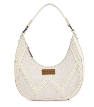 WG456-818TN Wrangler Western Contrast Stitch Chevron Hobo Shoulder Bag