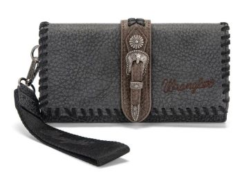 WG454-W018BK Wrangler Western Buckle RFID Wallet