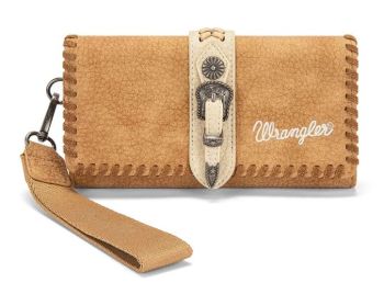 WG454-W018BR Wrangler Western Buckle RFID Wallet