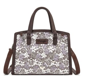 WG455-8130CF Wrangler Western Chic Lace with Chain Charm Satchel/Crossbody Bag